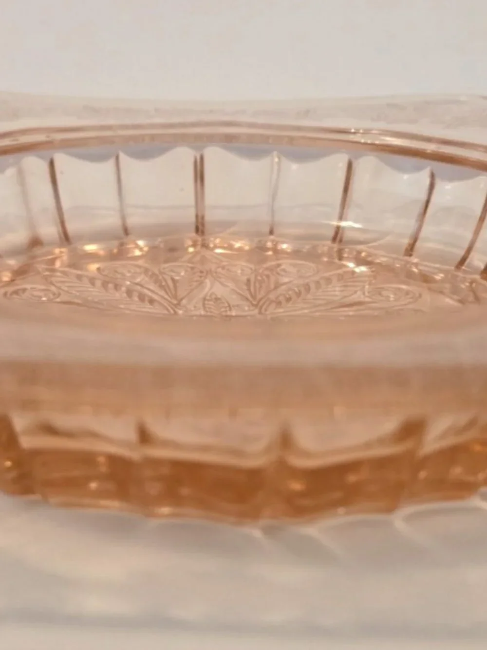 Vintage Jeannette Adam Pattern Pink Depression Glass Butter Dish NO Lid 6